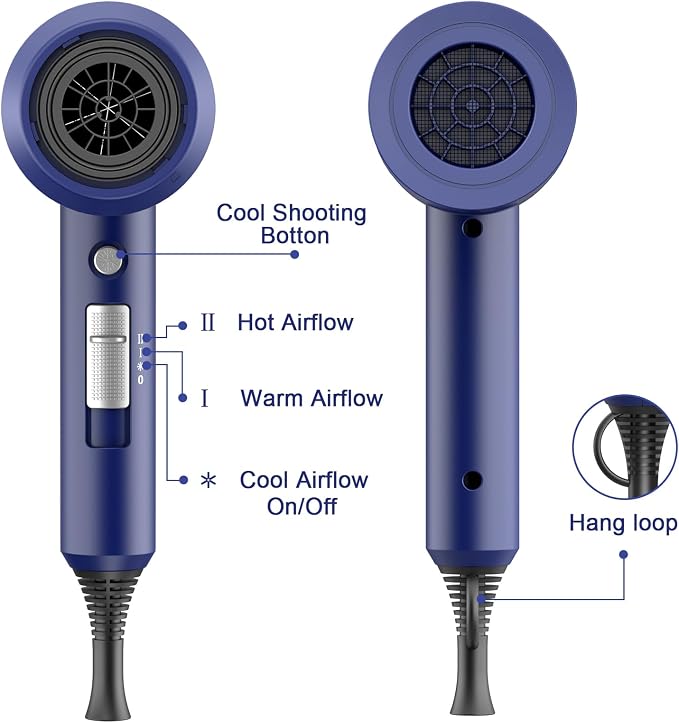 Slopehill Professional Ionic Hair Dryer, Powerful 1800W Fast Drying Low Noise - Image 6