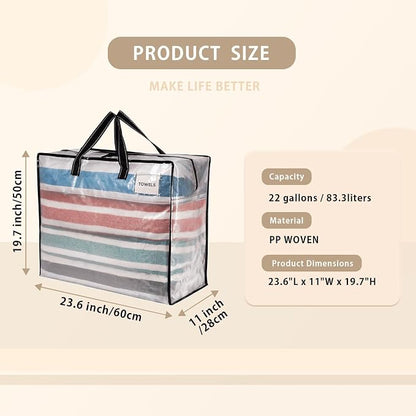 VENO 6 Pack Heavy Duty Moving Bags, Storage Bags, Packing Supplies, Top Zipper - Image 3