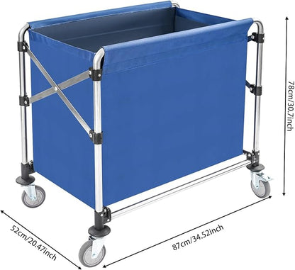 Commercial Laundry Cart with Wheels, Folding Laundry Hamper Cart, Heavy Duty - Image 2