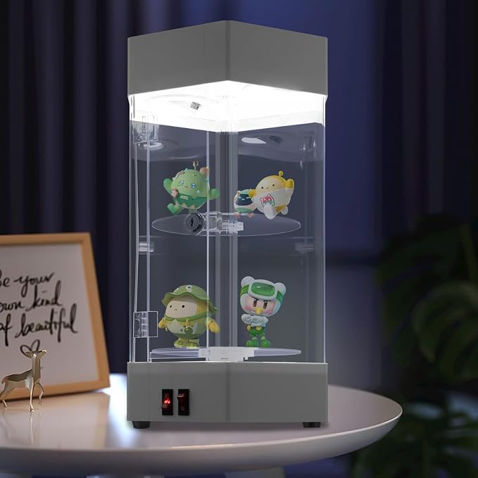 2-Tier Electric Rotating Jewelry Display Case by Unknown