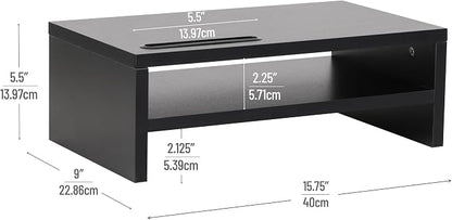Mind Reader Monitor Stand with Phone Slot and Storage Shelf, Desktop Riser - Image 3