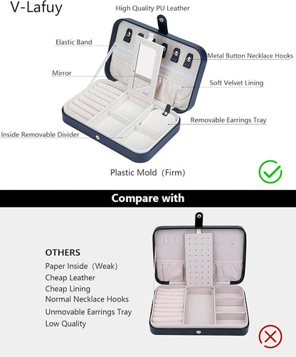 Travel Jewelry Case, Jewelry Box Small PU Leather Portable, Jewelry Travel Case - Image 3
