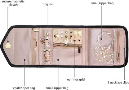 BAGSMART Travel Jewelry Organizer Case Foldable Jewelry Roll - Image 3