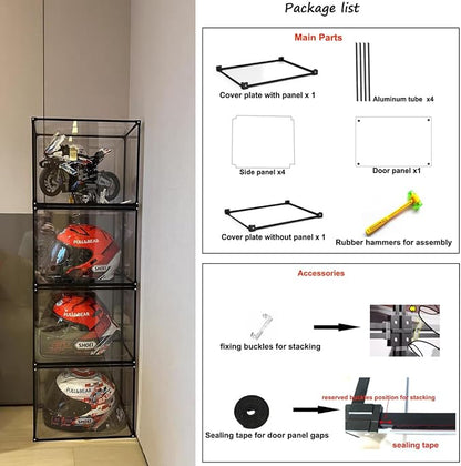 Motorcycle Helmet Storage Rack, Helmet Organize Display Cabinet - Image 5