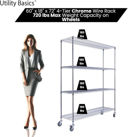 NSF Commercial 4-Tier Wire Shelving - Image 4