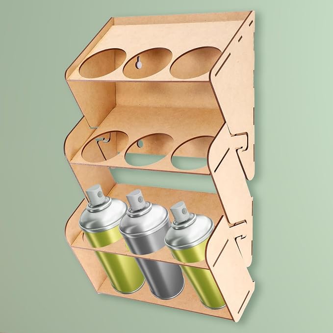 Generic Spray Can Holder Storage Rack Workspace Premium Professional Wood Wall - Image 4