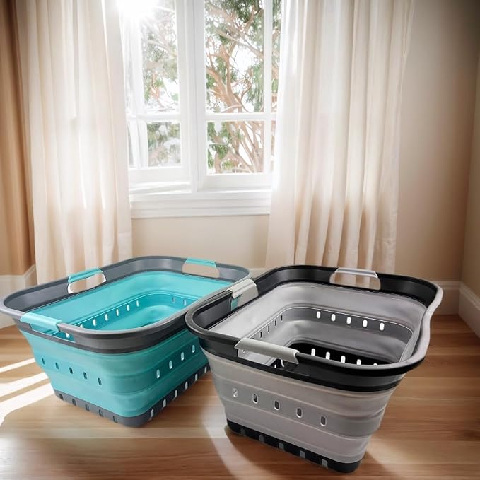 SAMMART 42L Collapsible Plastic Laundry Basket - Image 2