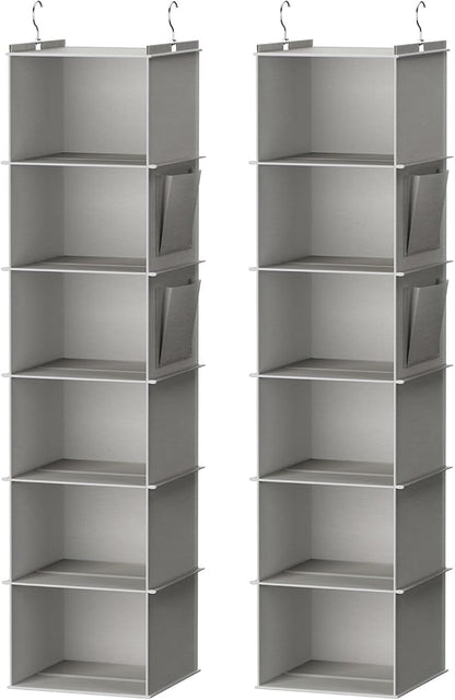 YOUDENOVA Hanging Closet Organizer, 6-Shelf Closet Hanging Storage Shelves by YOUDENOVA