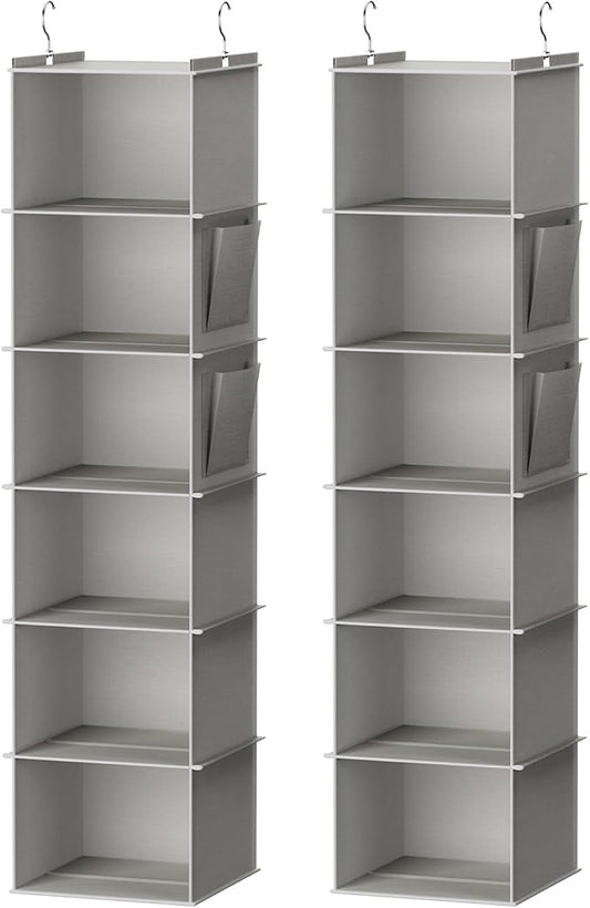 YOUDENOVA Hanging Closet Organizer, 6-Shelf Closet Hanging Storage Shelves by YOUDENOVA