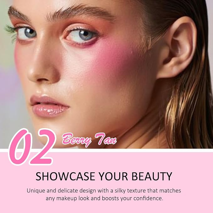 evpct 2In1 Blush Contour Multiuse Makeup Stick, Berry Tan & Brown Creamy Butter - Image 3