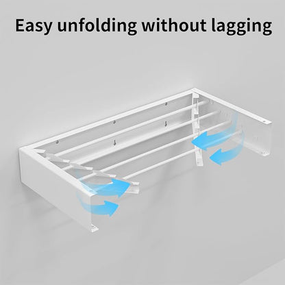 Wall Mounted Drying Rack for Laundry 23.6'', Folding Drying Rack Clothing Wall - Image 3