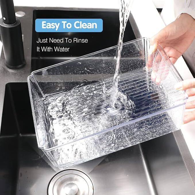10-Pack Clear Fridge Organizer Bins - Image 8