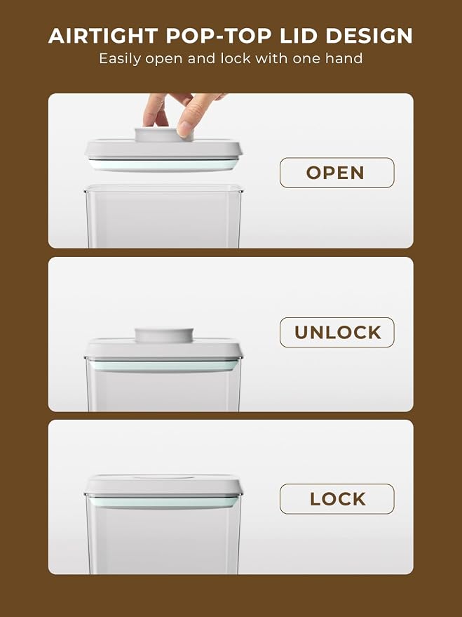 Cereal Containers Storage, 2 Pack Rice Holder, 4.22 Qt - Image 2