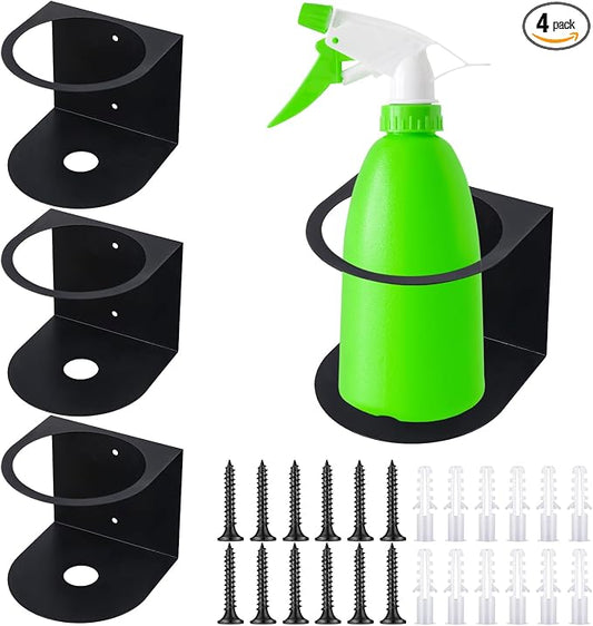 Gerrii 4 Pcs Spray Bottle Holder Wall Mount Bottle Organizer Spray Can Holder by Gerrii