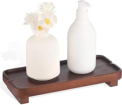 Wood Riser Small Decorative Tray Sink Soap Dish, Vanity Tray Pedestal Stand 10 by Hiitytin