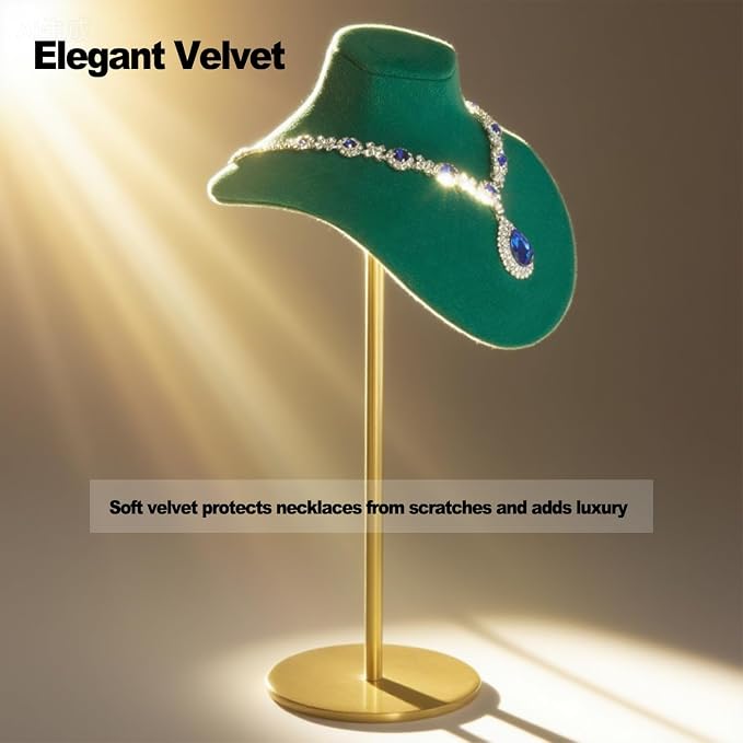 Necklace Display Stand For Selling Velvet Chain Jewelry Bust Holder Organizer - Image 4