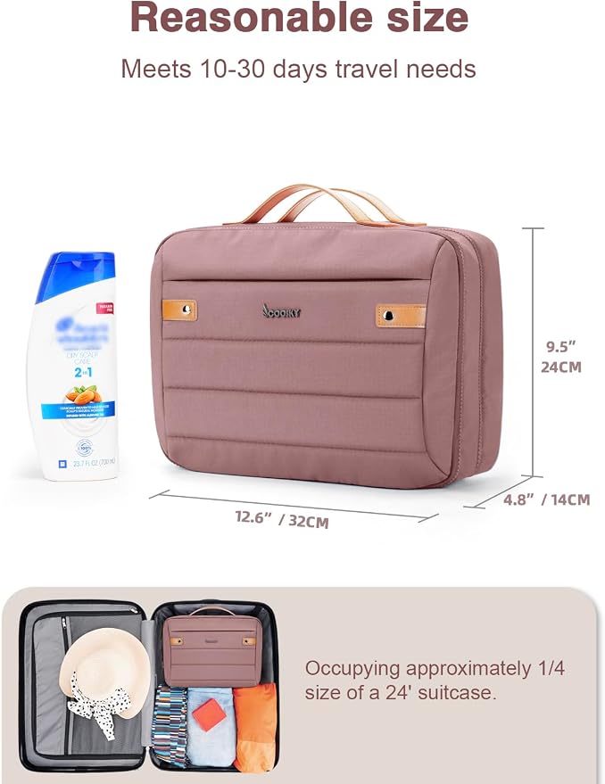 Women's Hanging Toiletry Bag, Waterproof Travel Cosmetic Organizer - Image 7