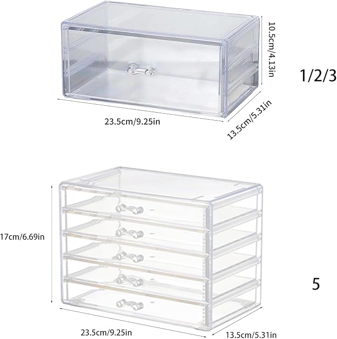 Space Saving Acrylic Cosmetic Storage Drawers Multi Drawers Acrylic Organizer - Image 7