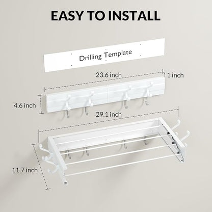 BAKON Wall Mounted Foldable Clothes Drying Rack - Image 2