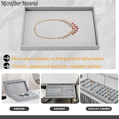 Papte Microfiber Jewelry TrayRing Earring Display Tray Jewelry Drawer Organizer - Image 6