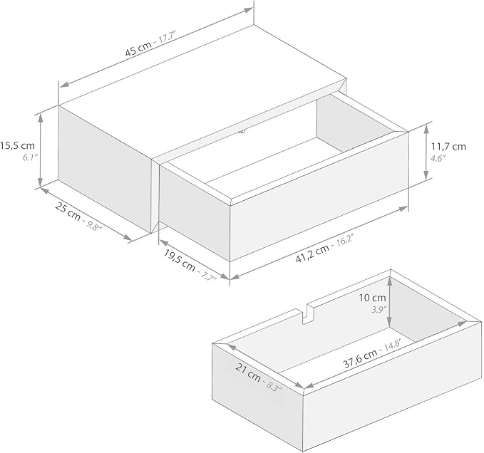 Mobili Fiver, Riccardo Floating nightstand, Ashwood White, Made in Italy - Image 3