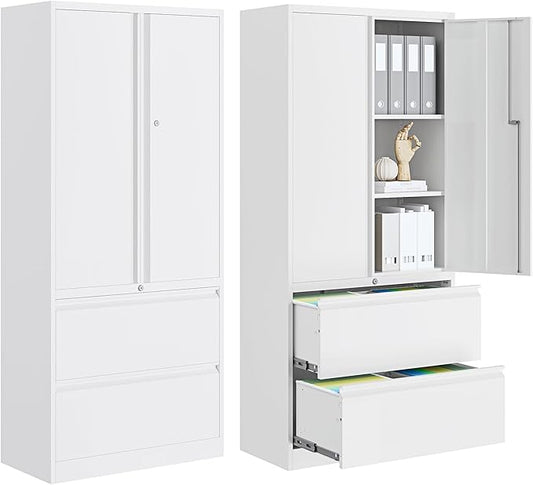 2-Drawer Metal File Cabinet, Lateral Vertical Filing Cabinets by PEUKC