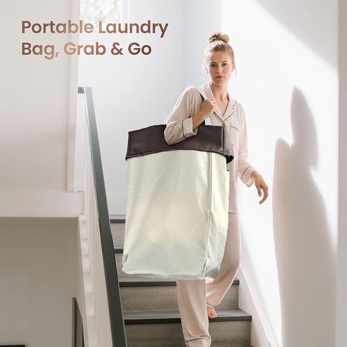 160L Laundry Basket with Wheels, 2-section Rolling Laundry Basket, Large - Image 7
