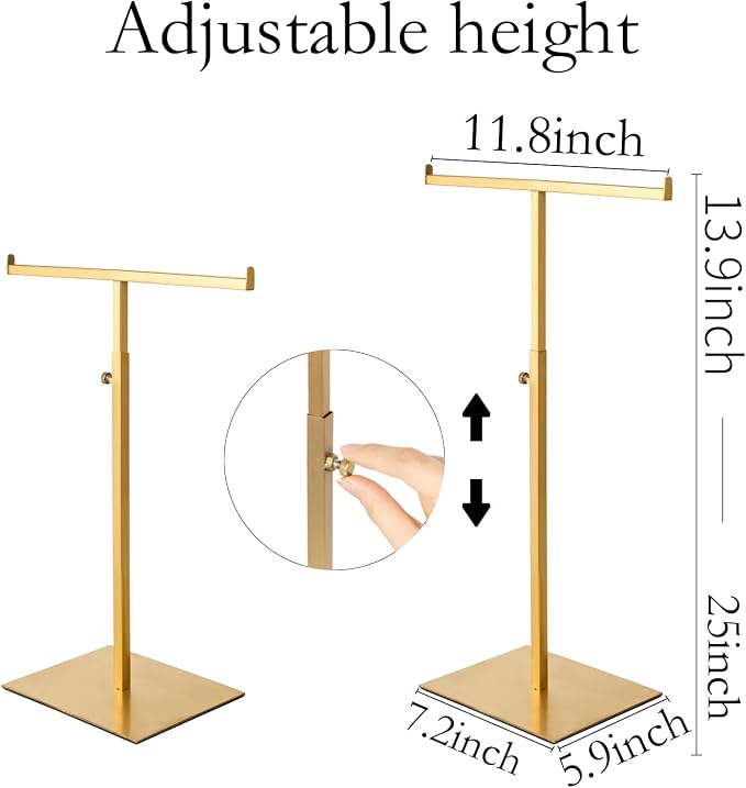 Purse Display Stand Set of 2 Jewelry Tower Stainless Steel Jewelry Handbags - Image 5