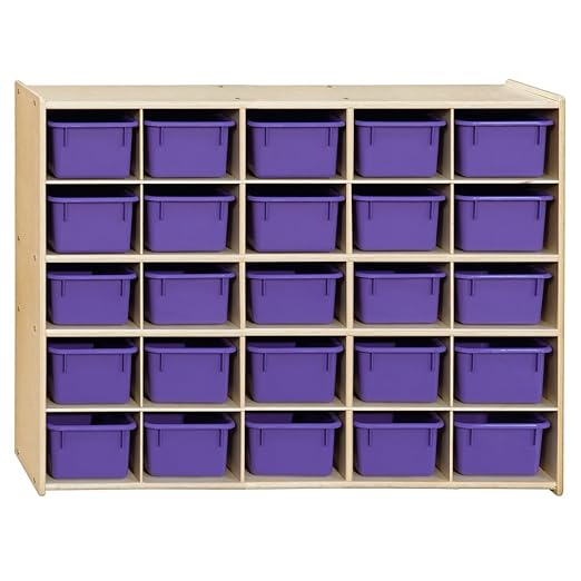 Contender 25 Cubbies Kids Storage Organizer, Toddler Friendly Natural Birch - Image 4