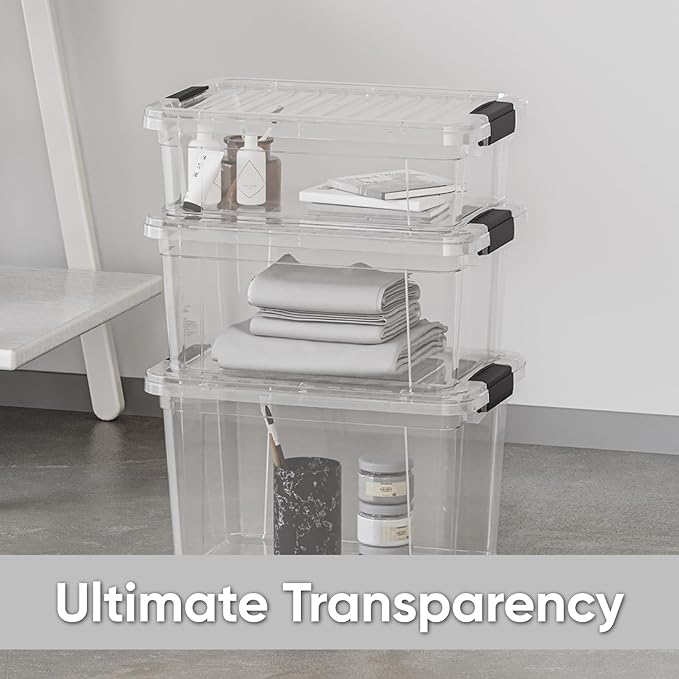 Superio Clear Storage Box with Lid, 26.5 Quart Plastic Container Bins - Image 5