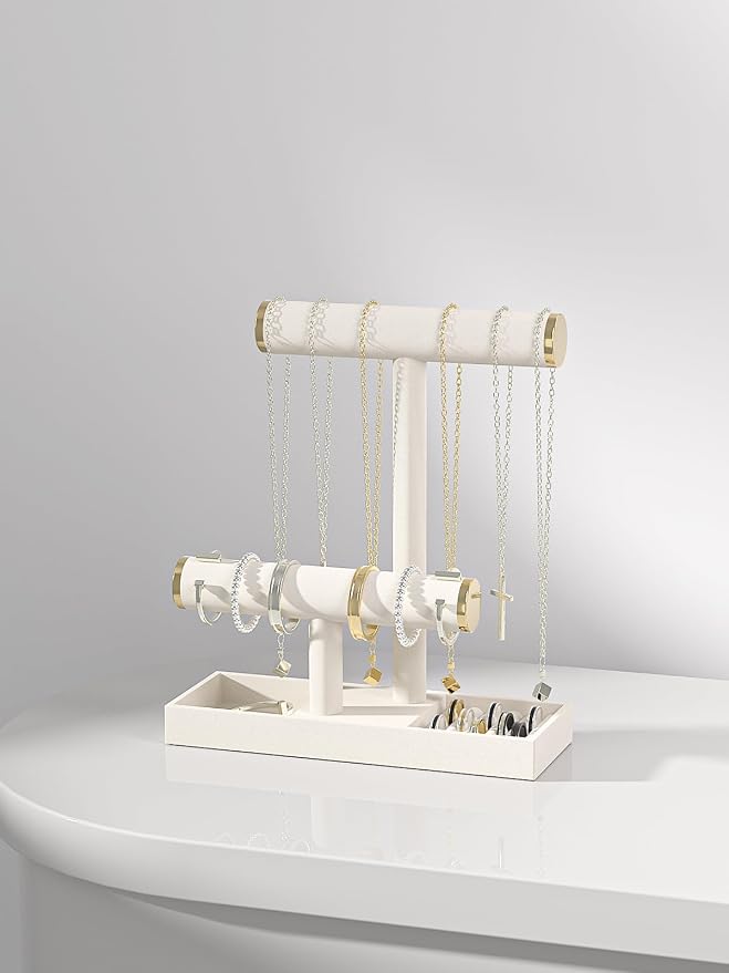 Bracelet and Necklace Holder, Velvet Jewelry Necklace Display Organizer Stand - Image 5
