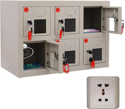 6 Slot Cellphone Charging Station Cell Phone Locker Cellphone Storage Cabinet by juckeyroot
