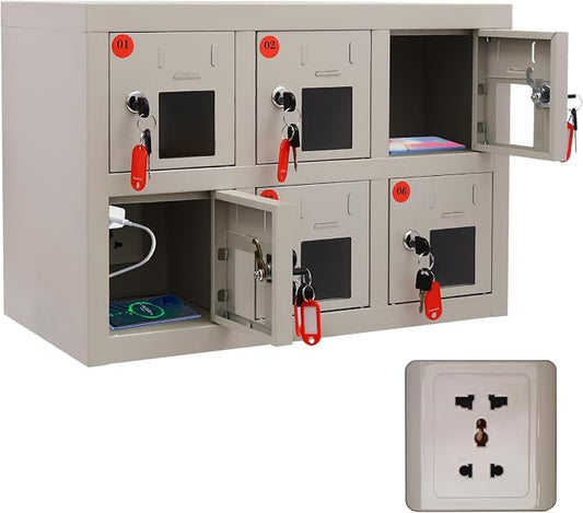 6 Slot Cellphone Charging Station Cell Phone Locker Cellphone Storage Cabinet by juckeyroot