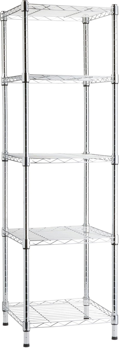 Amazon Basics 5-Shelf Tower Adjustable Storage Shelving Unit, 16 D x 16 W x 54 by AmazonBasics