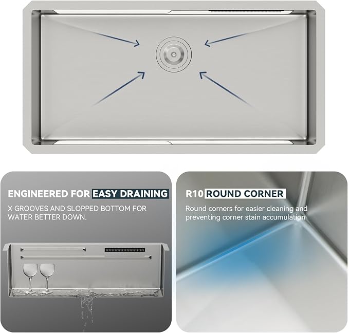 Lordear 30 Inch Undermount Waterfall Kitchen Sink - Image 8