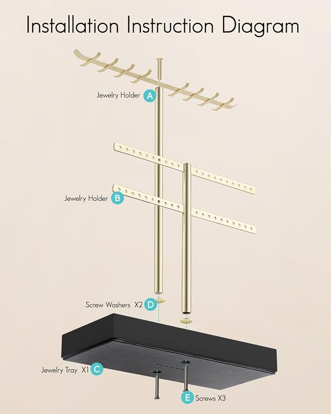 Vlando 2 Tier Jewelry Stand Organizer - Image 5