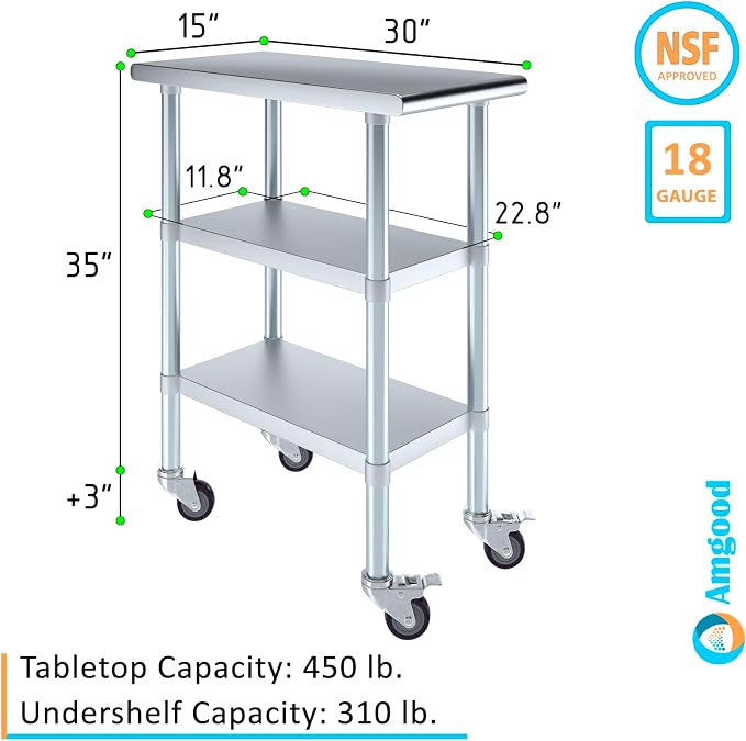 AmGood Stainless Steel Work Table - Image 3