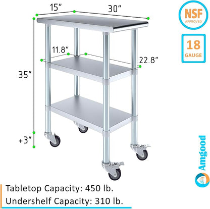AmGood Stainless Steel Work Table - Image 3