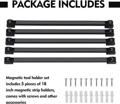 5 Pack Magnetic Tool Holder, Magnetic Strips Tool Magnet Bar PVC Coated - Image 5