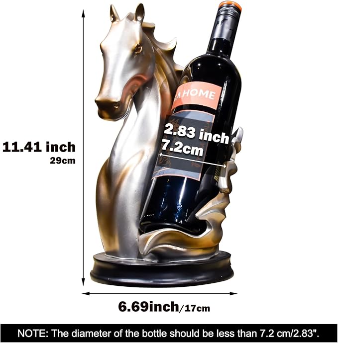 Wine Bottle Holder Wine Racks Tabletop Horse Statue as Home Kitchen Wine Cellar - Image 8
