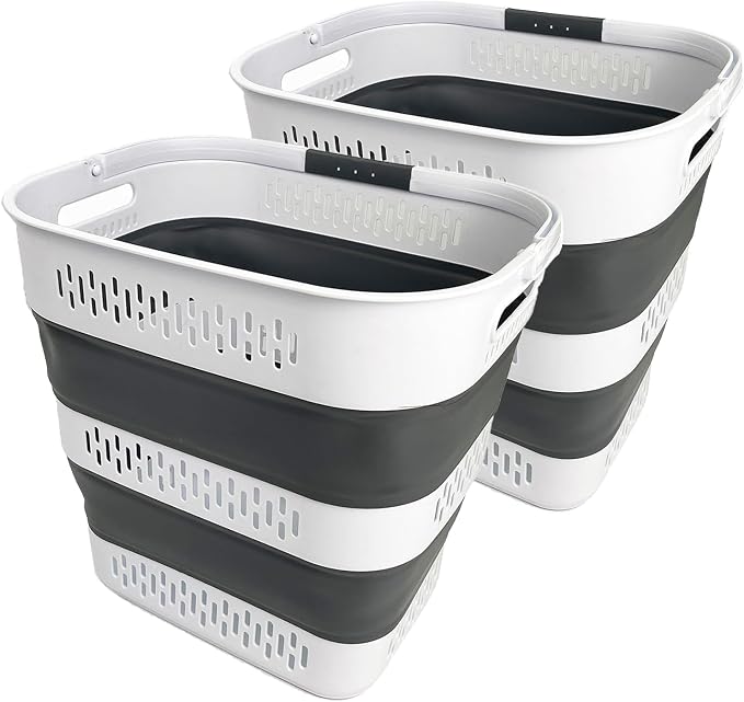 SAMMART 40L Collapsible Plastic Laundry Basket by SAMMART