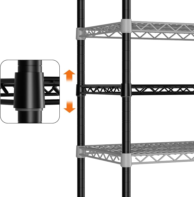 SINGAYE 4 Shelves Wire Storage Shelf 1400LBS Heavy Duty Storage Shelving Unit - Image 6