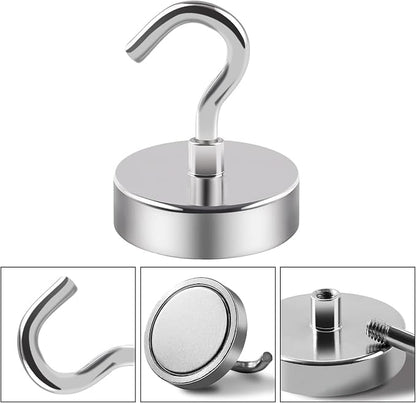 DIYMAG 6 Packs Magnetic Hooks, 170 Lb Heavy Duty Neodymium Magnets - Image 4