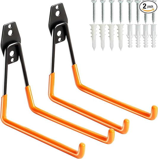KURUI Heavy Duty Garage Hooks for Hanging, 2 Pack Metal Garage Organization by KURUI