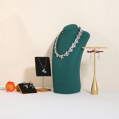 GemeShou Green necklace hanger jewelry organizer, Velvet jewelry stand necklace - Image 8