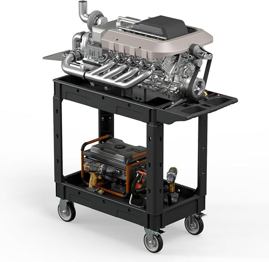 Heavy Duty Utility Rolling Tool Cart, 550 lbs Capacity Plastic Rolling Carts by WanmwillToolOrganizer