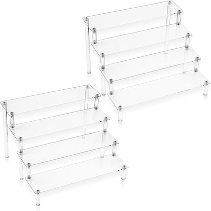 2 Pack 4 Tier Acrylic Display Risers, and Collectibles by Unknown