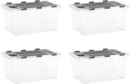 Superio Storage Bins with Lids, Stackable Totes, BPA Free, Odor Free, Organizer by Superio