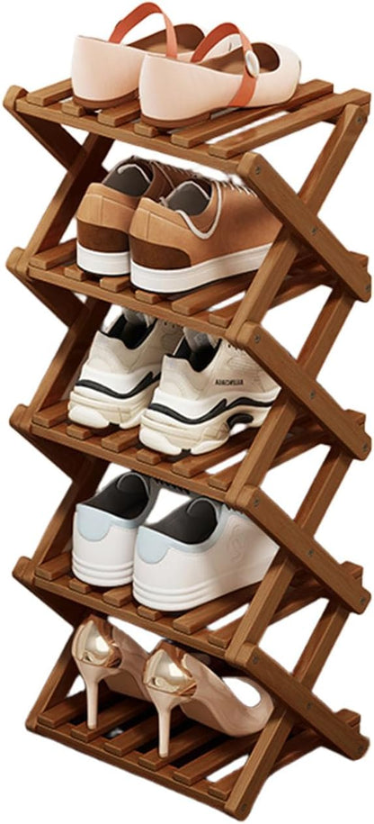Comeon Bamboo Shoe Rack, Foldable Vertical Shoe Rack by Comeon