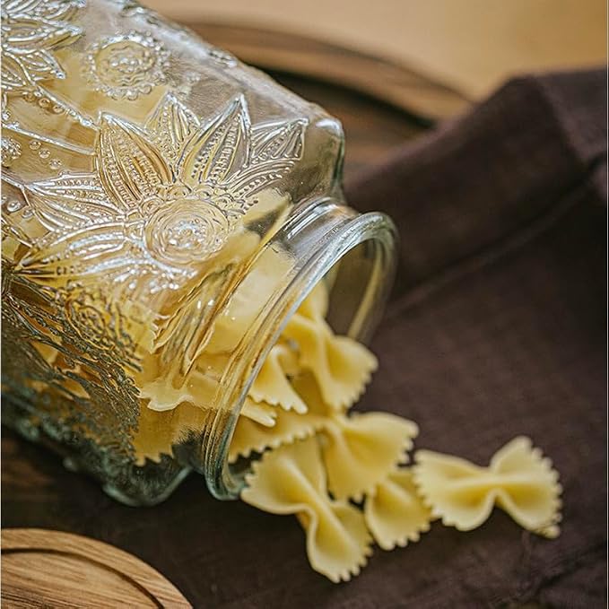 ANSQU Square Glass Jar, 25.3oz Vintage Glass Jar - Image 5